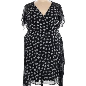 Lane Bryant Spring Black Floral Dress Size 22